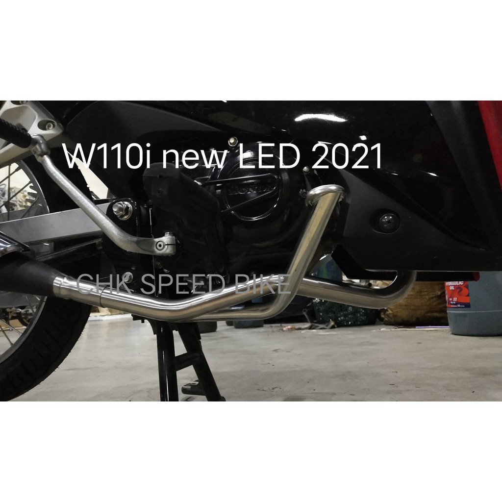 คอท่อ W110I-NEW 2021 LED สแตนเลส แท้ แถมฟรี!! สลิปออน**ขนาด25mm,28mm,30mm,32mm**