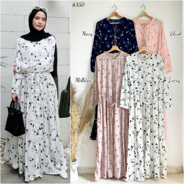 [3NCORE] Danira FLORAL PRINTED PLISKET GAMIS WOLPPEACH MATERIAL