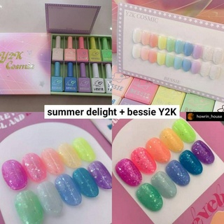 โปรฯพิเศษ ซื้อ2เซต"Summer Delight➕Y2K Cosmic" 10+10สี ไม่มีชาร์ตสี Revelry &amp; Bessie สีเจลเกาหลีของแท้🇰🇷พร้อมส่ง
