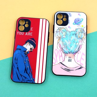 SAMSUNG A02/A02S/A10/A10S/A11/A12/A20/A20S/A21S/A51/A71/เคสกระจกพิมพ์ลาย เคสการ์ตูนลายเท่