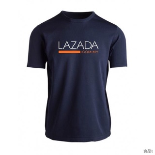 ⊙┇[PLUS SIZE] Lazada Lel Express T-Shirt Lanyard Short Sleeve Laz Logo Cotton Jersey Microfiber Baju Lazada Kain Jersi