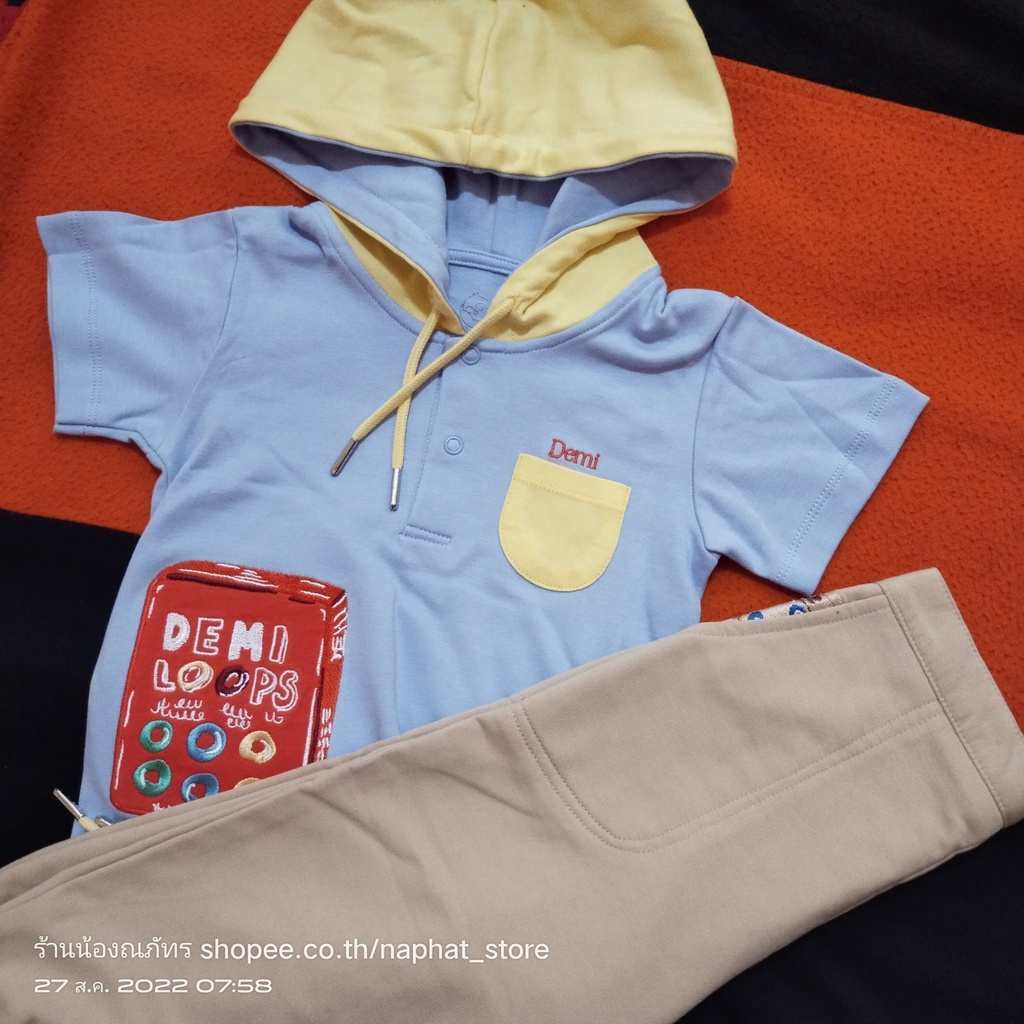 เสื้อฮู้ดDemi Cafe Collection ไซส์ 3T ของใหม่ Demi Cafe Collection - Soulfle Top & Pants Demi Demi b