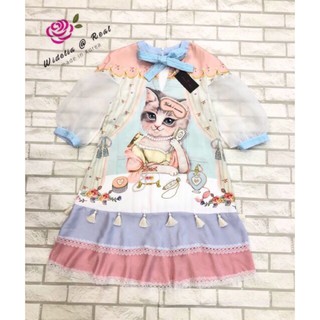 Widelia@Real  Size L Dress เดรสแขนยาว เนื้อผ้าตัวนี้หลากหลาย ดีเทลทุกรายละเอียดล้วนแล้วแต่น่ารัก พิมพ์ลายน้องแมวแสนหวาน
