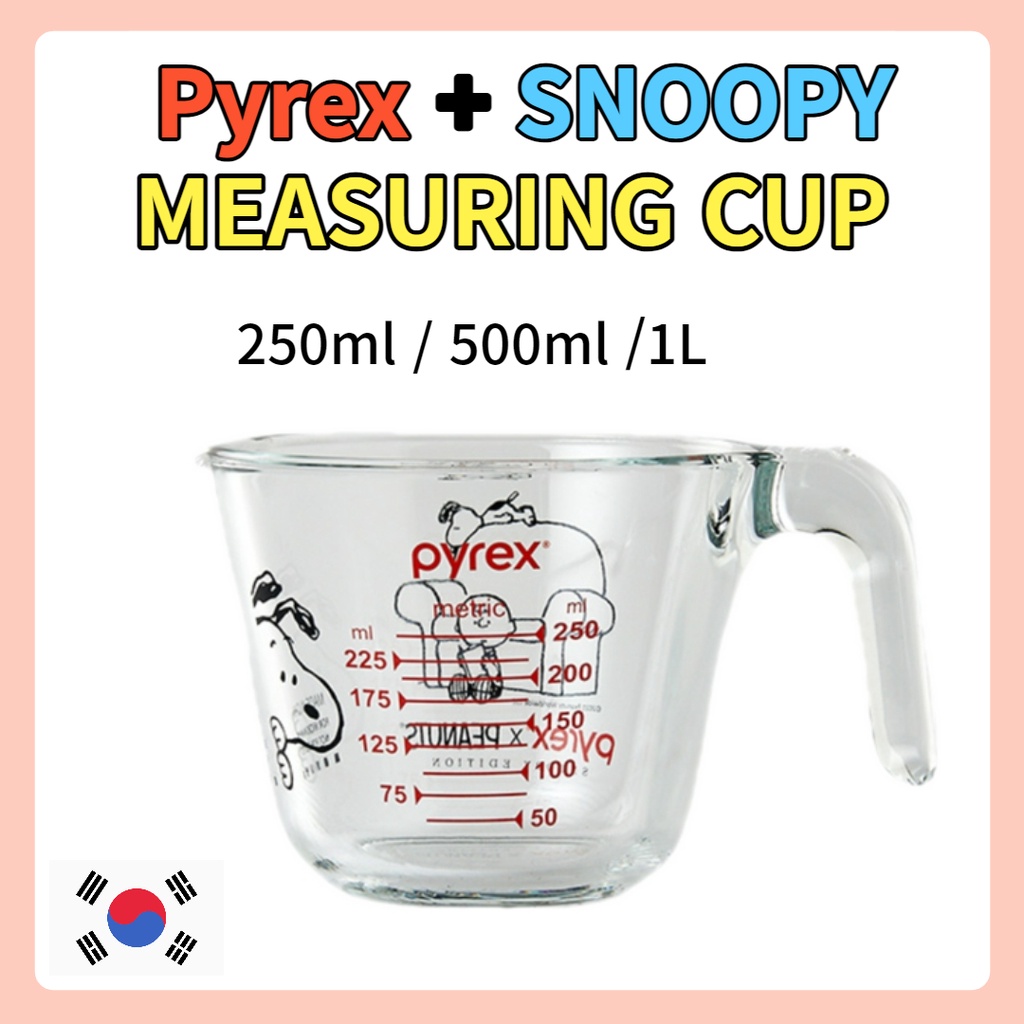 [ถ้วยตวง] Pyrex - ถ้วยตวง SNOOPY ขนาดแก้ว 250ml / 500ml / 1L