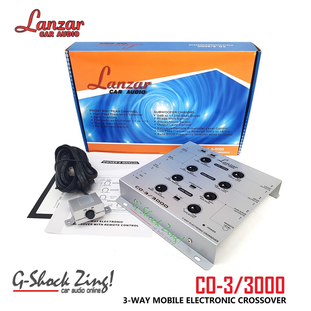 Lanzar Crossover 3way ครอส แบบ3ทาง+พร้อมรีโมทบูส Lanzar รุ่น CO-3/3000