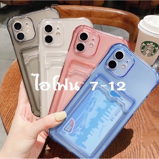 🔥เคสไอโฟน เคสใส่บัตร🔥เคสขอบเหลี่ยม เคสซิลิโคนใส เคสใสทรงสี่เหลี่ยม 7 8 7พลัส 8พลัส 12 12โปร 11 13โปร 13โปรแม็ค