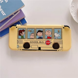 Nintendo Switch OLED เคสธีมแอนิเมชั่น "SCHOOL BUS" 【STOP】เคส TPU นิ่ม ป้องกันจอยเกมคอนโซล