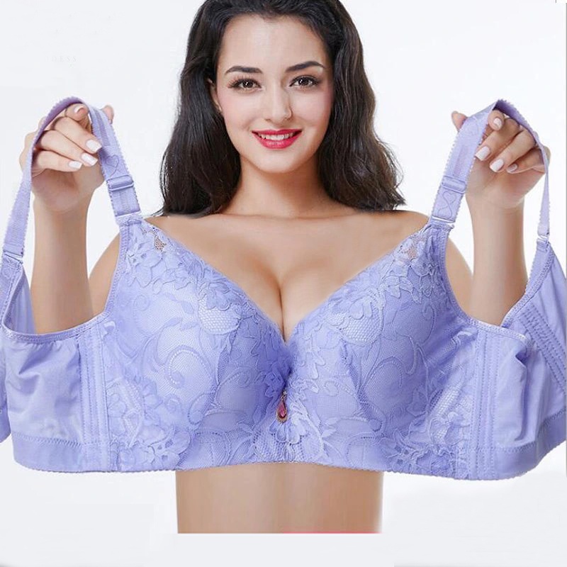 36CD-50DE Lace Push Up CDE Big Cup Soft Wired Plus Size Bra