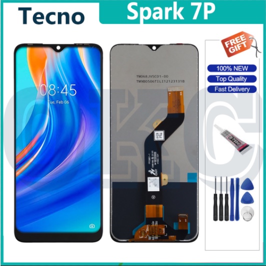 LCD สําหรับ Tecno Spark 7P KF7j จอแสดงผล LCD Touch Screen Digitizer อะไหล่ทดแทน LCD