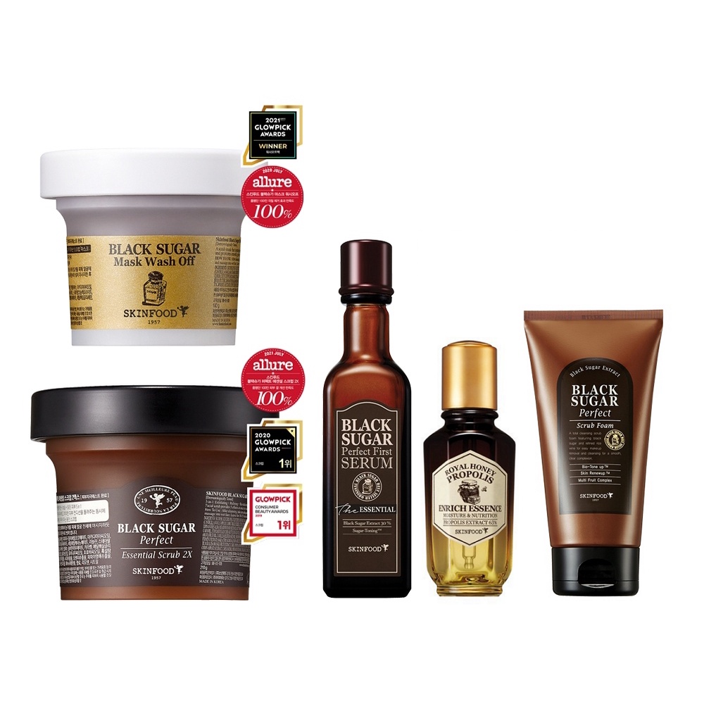 (New) Skinfood Black Sugar Perfect First Serum 150 ml. น้ำตบ #The Essential
