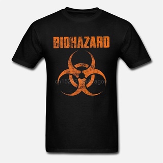 เสื้อยืดผ้าฝ้ายพิมพ์ลายแฟชั่น ใหม่ เสื้อยืดลําลอง แขนสั้น พิมพ์ลายโลโก้ Biohazard Bgnoka01Cggklo55