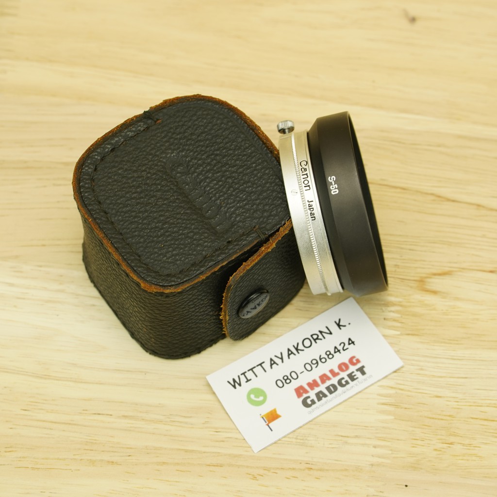 CANON S-50 Lens Hood for 50mm F1.4 Ltm with Black Leather Case