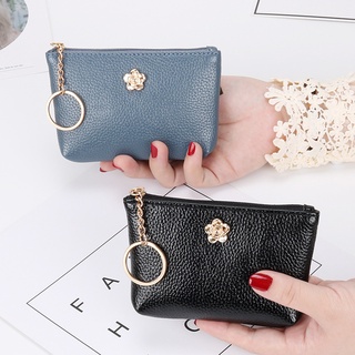 Flower element wallet leather texture ladies small wallet