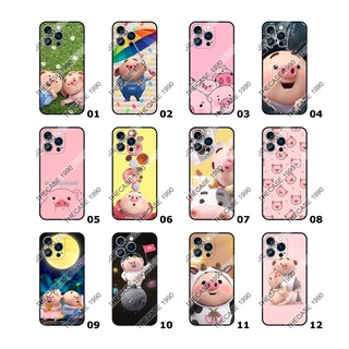 iPhone i13 / i13 Pro / i13 Pro Max เคสสกรีน เคสมือถือ รามลาย หมู การ์ตูนหมู พร้อมส่ง