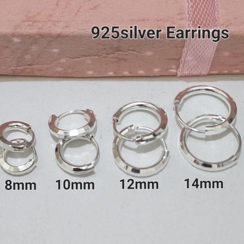 (X-8-14)925silver earrings subang telinga perak tulen