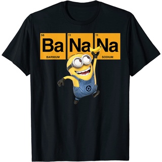 เสื้อยืดลำลองเสื้อยืด พิมพ์ลาย Despicable Me Minions Banana Elemental Square Happy Portrait สําหรับผู้ชายS to4XL