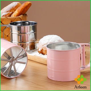 Arleen แก้วร่อนแป้ง ร่อนผงโกโก้ น้ำหนักเบา มี 3 สีให้เลือก ขนาดกระทัดรัด Stainless steel flour sieve