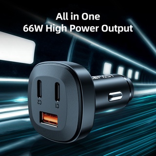 ACEFAST รุ่น B3 หัวชาร์จ ที่ชาร์จในรถ ชาร์จเร็ว 66W 1ช่อง ยูเอสบี 2ช่องไทป์ซี Fast Charge Car Charger (2xUSB-C+1xUSB-A)