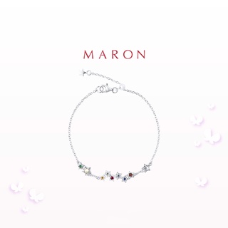 MARON - Nine Lucky Stars Bracelet ชุบสี White Gold  สร้อยข้อมือดาวนพเก้า เสริมดวง เงินแท้925