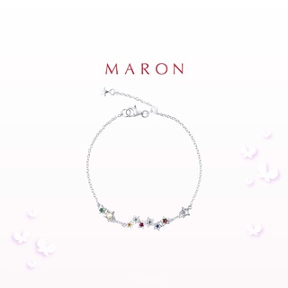 MARON - Nine Lucky Stars Bracelet ชุบสี White Gold  สร้อยข้อมือดาวนพเก้า เสริมดวง เงินแท้925