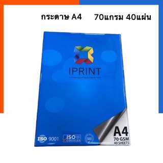 กระดาษถ่ายเอกสาร A4 Iprint 70แกรม สีฟ้า แพค 40 แผ่น พร้อมส่ง มีเก็บปลายทาง US.Station