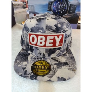 หมวก ฮิปฮอป OBEY ลายดอก มี 9 สี!  ปรับขนาดไซร์เองได้ ปรับไซร์ได้ถึง 59-64 cm