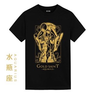 เสื้อผ้าผชSaint Seiya เสื้อยืดแขนสั้น ผ้าฝ้ายแท้ พิมพ์ลายกลุ่มดาว สิบสองกลุ่มดาว สําหรับผู้ชาย และผู้หญิงS-5XL