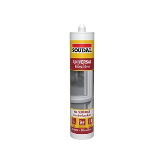 ยาแนวซิลิโคน ชนิดเป็นกลาง ไม่มีกรด สีใส 270 ml. ซูดัล (SOUDAL) ไม่มีกรด ใช้งานง่าย ทนทานต่อสภาพอากาศและรังสียูวี มีความย