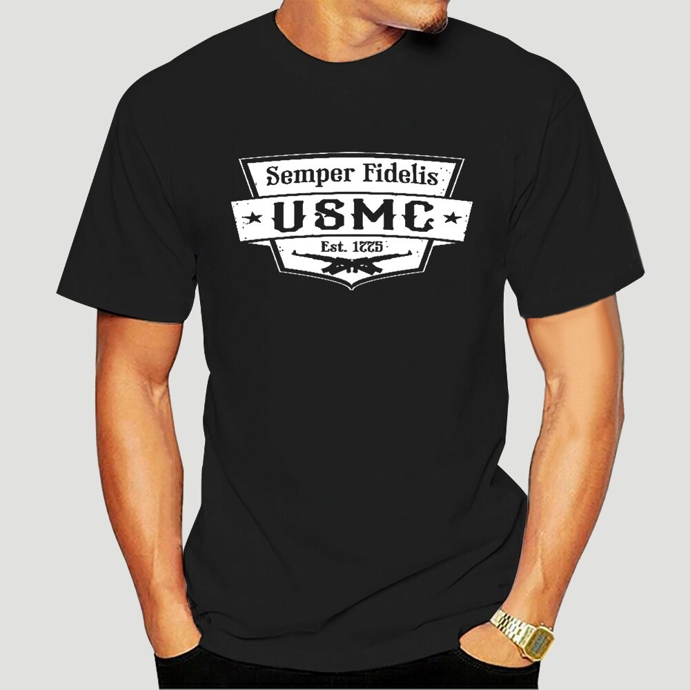 USMC Semper Fidelis Shield US Marine Rifles T shirt-3942D