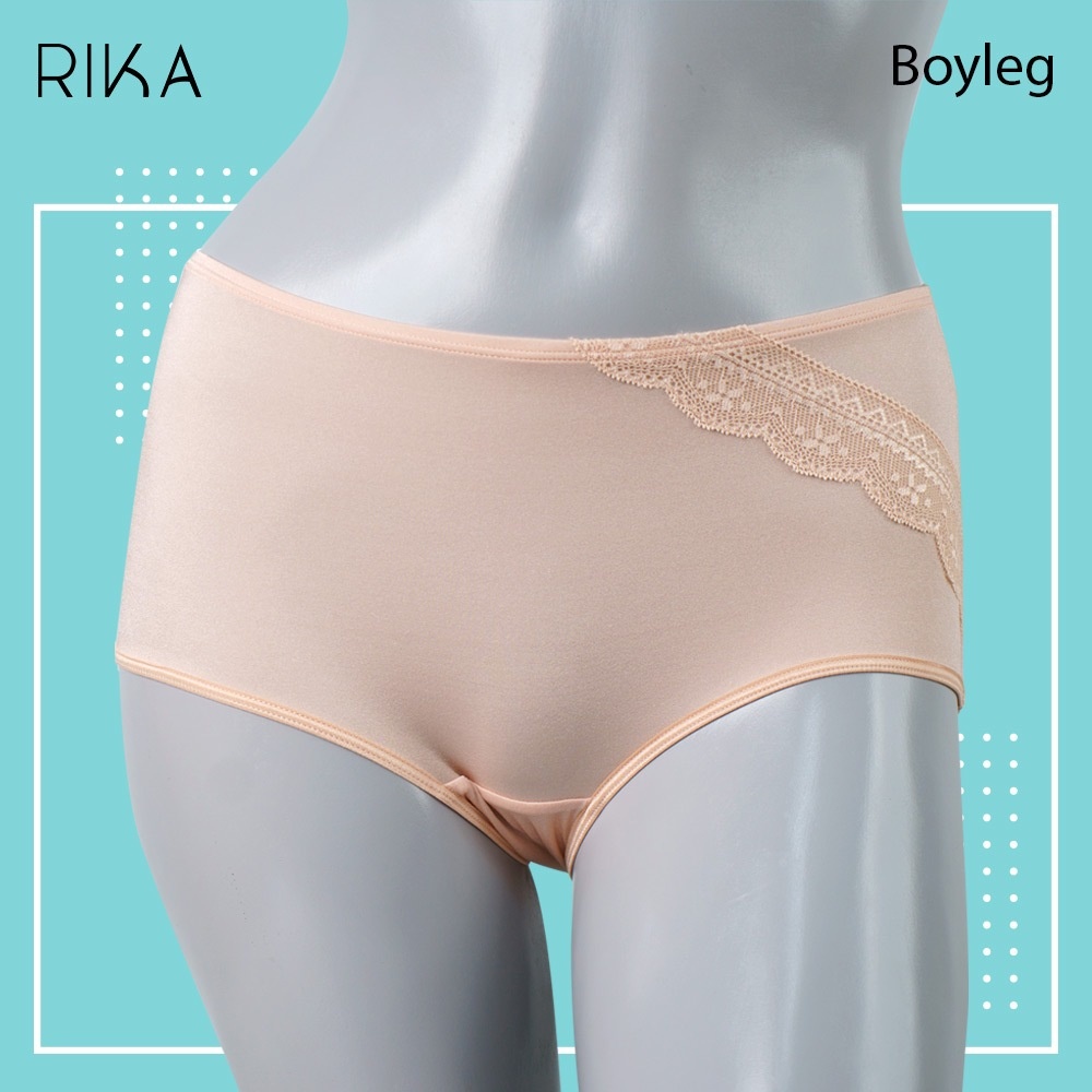 RIKA กางเกงชั้นในสตรี ทรง HALF Boy Short ขาเว้าต่ำ แต่งลูกไม้ ทันสมัย GV2213 ผ้า Tactel นุ่ม ยืด (M-XL) — صورة 5