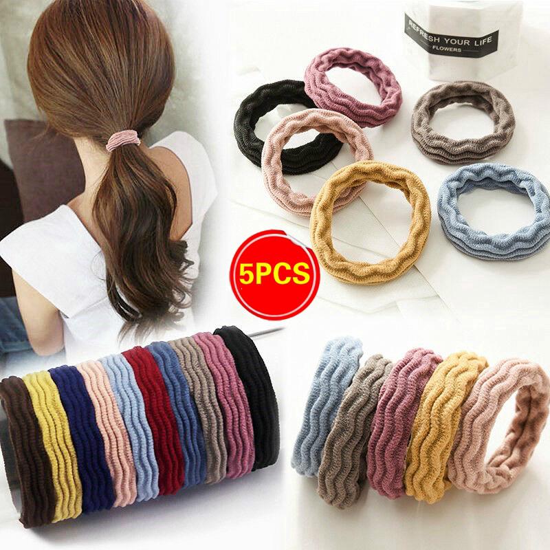 5X Elastic Rubber Hair Ties Band Rope Ponytail Holder Resilience Seamless