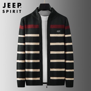 Jeep SPIRIT เสื้อแจ็กเก็ต กันหนาว คาร์ดิแกน แฟชั่นสําหรับผู้ชาย