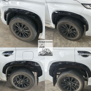 คิ้วล้อ Mitsubishi Pajero Sport สีดำเงา ขนาด 3 นิ้วแบบเรียบ ใส่ปี 2019 ถึงปัจจุบัน