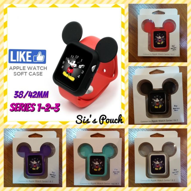 (พร้อมส่งจากไทย) เคส case apple watch mickey 38/42mm สีดำ/แดง/เทา/มิ้น/ม่วง series1-2-3