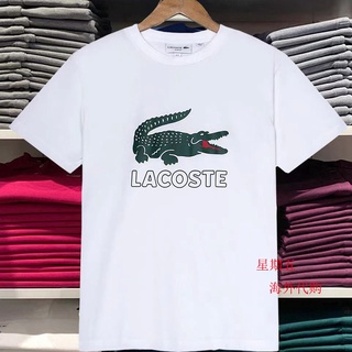 เสื้อยืดแขนสั้น คอกลม พิมพ์ลาย Lacostes แฟชั่นสําหรับผู้ชาย และผู้หญิง ไซซ์ S - 5XL