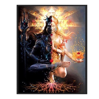 Shiva ภาพโปสเตอร์บนผ้าใบ สีเข้ม และสีอ่อน สําหรับตกแต่งผนังบ้าน ห้องนั่งเล่น