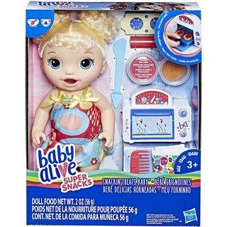 Baby Alive Snacking Treats Baby Blonde E1947 Baby Alive ขนมขบเคี้ยว ทรีตส์ ตุ๊กตาผมหยิก สีบลอนด์ E1947