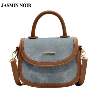 Jasmin NOIR กระเป๋าถือ กระเป๋าสะพายไหล่ ผ้ายีน สไตล์เรโทร สําหรับสตรี