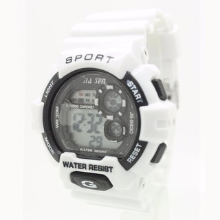 Sport Watch นาฬิกาผู้ชาย-ผู้หญิงและเด็ก สายยางขาว ระบบ Digital SW-G04