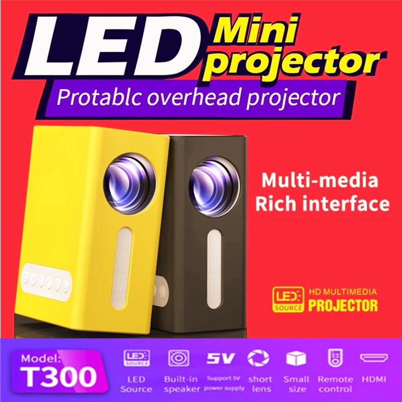 2020 LED Mini Projector 320X240พิกเซลรองรับ1080P HDMI USBแบบพกพา ...