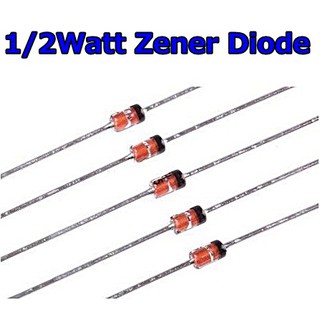 2V - 7.5V , 0.5Watt , 0.5วัตต์ , 1/2Watt ซีเนอร์ ไดโอด Zener Diode 10ตัว 10PCS