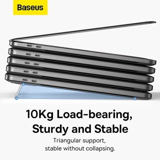 Baseus ขาตั้งแล็ปท็อปแบบพกพา 2 ชิ้น โลหะผสมสังกะสี กันลื่น รับน้ำหนักได้ 10 กก. สำหรับโน้ตบุ๊ก 13–17.3 นิ้ว