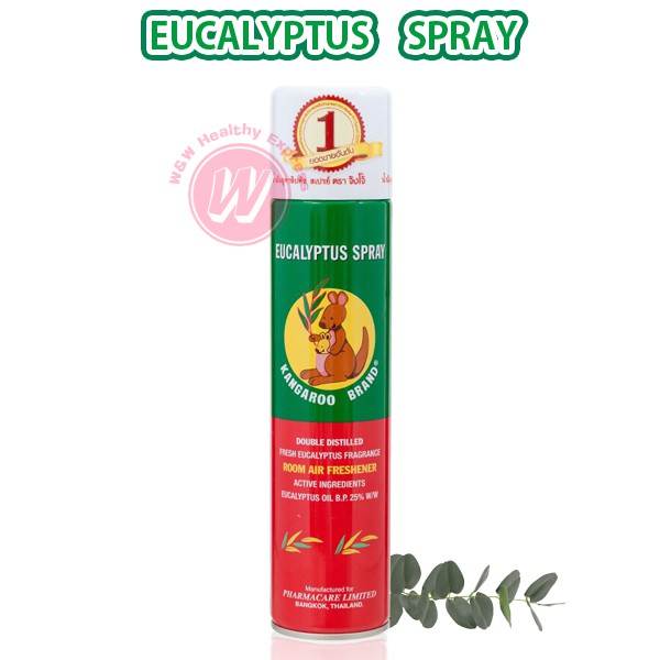 สเปรย์ จิงโจ้ Eucalyptus spray 300 ml สเปรย์ปรับอากาศกลิ่นยูคาลิปตัส สเปรย์ดับกลิ่นฆ่าเชื้อ สเปรย์ดั