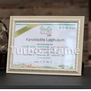 กรอบรูปเพื่อใส่ใบประกาศ ภาพงานพิธีต่างๆ ขนาดภาพ 10x15",10x12", A4 ,8x12",8x10",A5,6x8" พร้อมกระจกใส ขาตั้งหูแขวนผนัง **