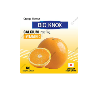 Bio Knox ไบโอ น็อค แบบฝากด ผลิตภัณฑ์เสริมอาหารแคลเซียมและวิตามินซีรสส้ม