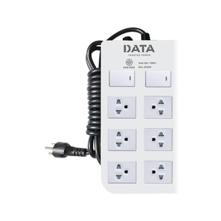 ✨HOT Item✨ ปลั๊กไฟพ่วง รางปลั๊กไฟ 6 ช่อง 2 สวิตซ์ DATA DT6218 3 ม. POWER STRIP 6 OUTLET 2 SWITCH DATA DT6218 3M ปลั๊กไฟ