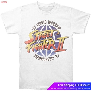 SKTT1 เสื้อยืดผู้ชายและผู้หญิง Street Fighter Mens World Warrior Slim Fit T-Shirt White Short sleeve T-shirts