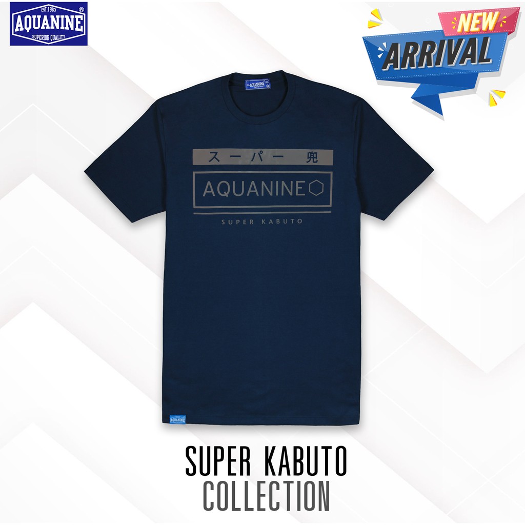 AQUANINE เสื้อยืดผู้ชาย เสื้อยืดผู้หญิง รุ่น SUPER KABUTO สีกรมท่า มินิมอล สตรีท ลิขสิทธิ์แท้