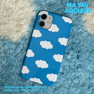 (pre-order สินค้าจากเกาหลี) mafavarchive - clouds hard case เคสแข็งเปิดหัวท้าย PC สีฟ้า ลายก้อนเมฆ