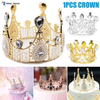 Crown Cake Topper Crystal Children Hair Ornaments for Wedding Birthday Baby Shower Party Cake Decoration